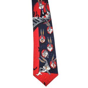 Musical Bugs Bunny Looney Tunes Men's Tie Necktie Bugs Playing Piano Silk VTG
